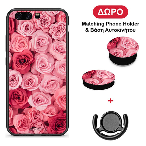 Valentine RoseGarden - Huawei P10 θήκη + Δώρο Phone Holder & Βάση Αυτοκινήτου