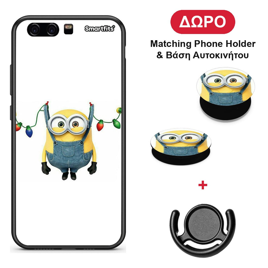 Xmas Minion Lights - Huawei P10 θήκη + Δώρο Phone Holder & Βάση Αυτοκινήτου