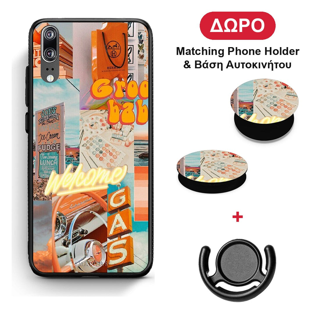 Groovy Babe - Huawei P20 θήκη + Δώρο Phone Holder & Βάση Αυτοκινήτου