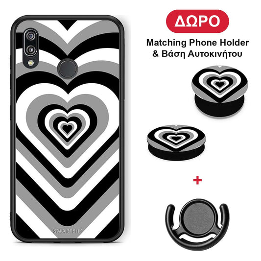 Black Hearts - Huawei P20 Lite θήκη + Δώρο Phone Holder & Βάση Αυτοκινήτου