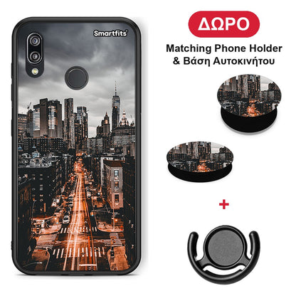 City Lights - Huawei P20 Lite θήκη + Δώρο Phone Holder & Βάση Αυτοκινήτου