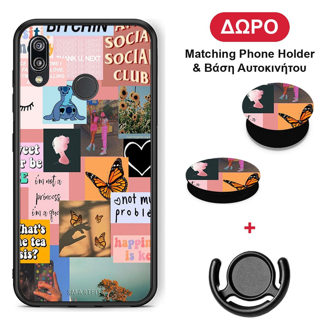 Collage Bitchin - Huawei P20 Lite θήκη + Δώρο Phone Holder & Βάση Αυτοκινήτου