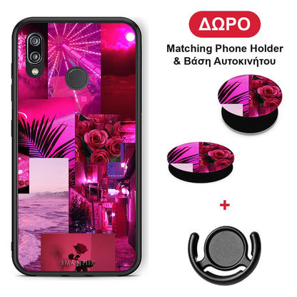 Collage Red Roses - Huawei P20 Lite θήκη + Δώρο Phone Holder & Βάση Αυτοκινήτου
