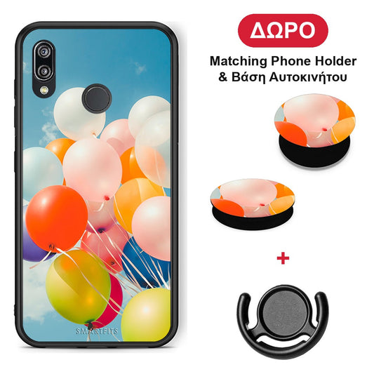 Colorful Balloons - Huawei P20 Lite θήκη + Δώρο Phone Holder & Βάση Αυτοκινήτου