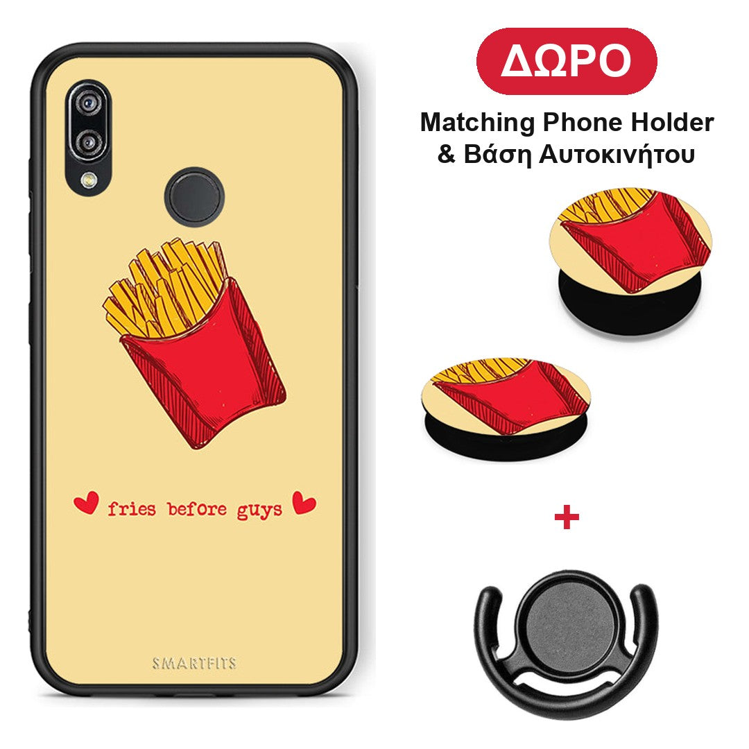 Fries Before Guys - Huawei P20 Lite θήκη + Δώρο Phone Holder & Βάση Αυτοκινήτου
