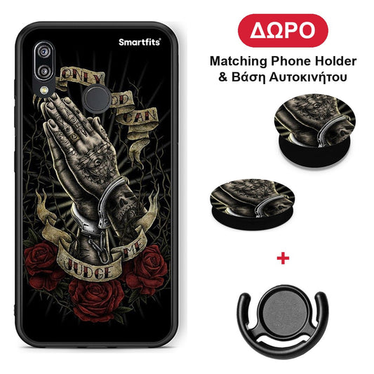 Judge By God - Huawei P20 Lite θήκη + Δώρο Phone Holder & Βάση Αυτοκινήτου
