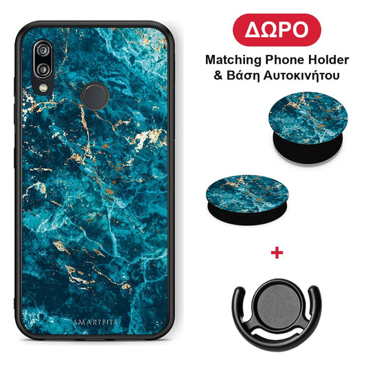Marble Blue - Huawei P20 Lite θήκη + Δώρο Phone Holder & Βάση Αυτοκινήτου