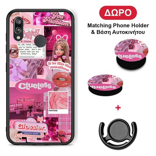 Pink Love - Huawei P20 Lite θήκη + Δώρο Phone Holder & Βάση Αυτοκινήτου