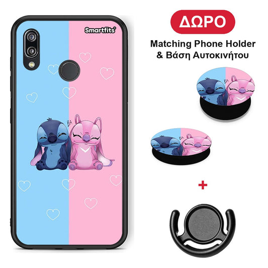 Stitch And Angel - Huawei P20 Lite θήκη + Δώρο Phone Holder & Βάση Αυτοκινήτου