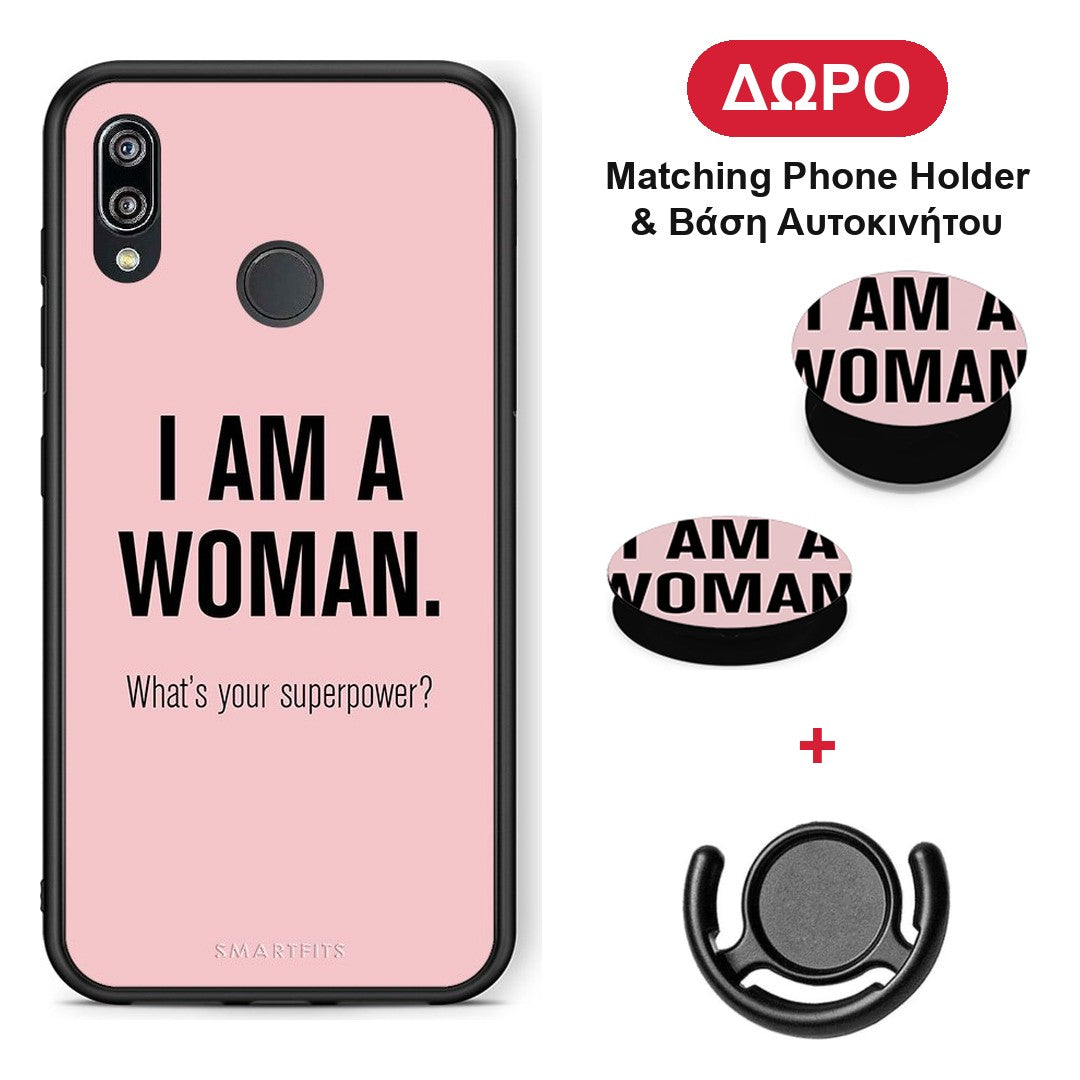 Superpower Woman - Huawei P20 Lite θήκη + Δώρο Phone Holder & Βάση Αυτοκινήτου