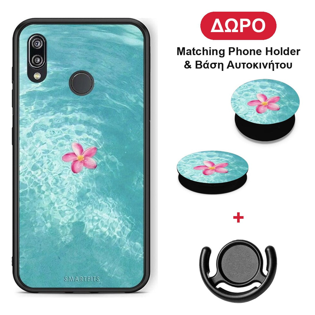 Water Flower - Huawei P20 Lite θήκη + Δώρο Phone Holder & Βάση Αυτοκινήτου