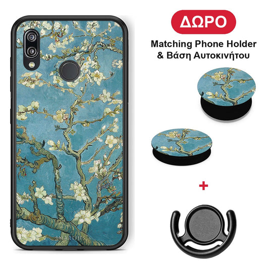 White Blossoms - Huawei P20 Lite θήκη + Δώρο Phone Holder & Βάση Αυτοκινήτου