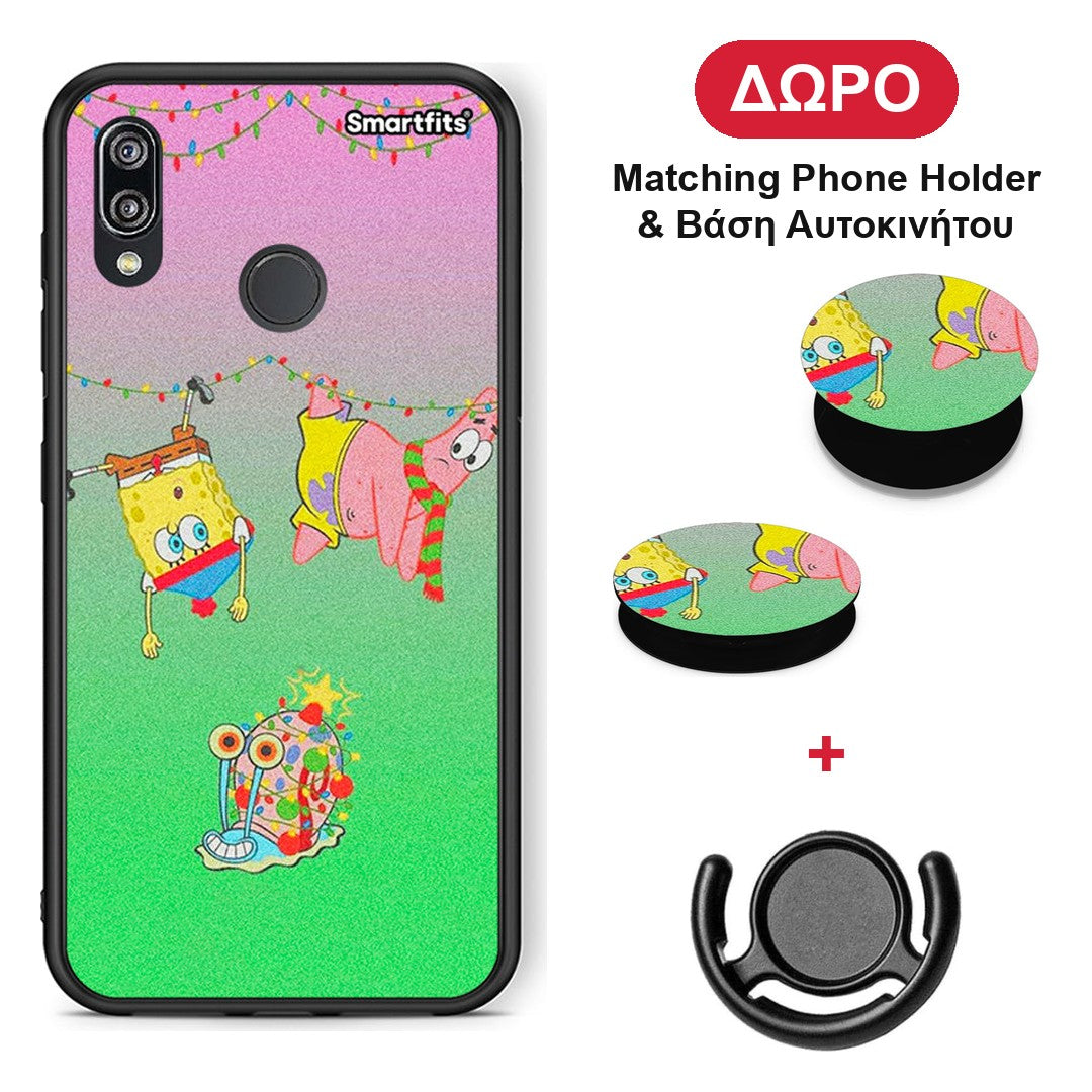 Xmas Lights - Huawei P20 Lite θήκη + Δώρο Phone Holder & Βάση Αυτοκινήτου