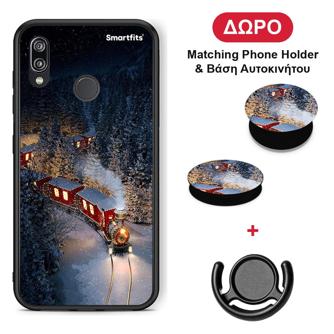 Xmas Train - Huawei P20 Lite θήκη + Δώρο Phone Holder & Βάση Αυτοκινήτου