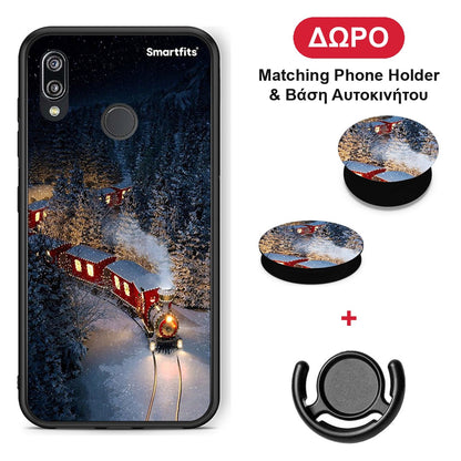 Xmas Train - Huawei P20 Lite θήκη + Δώρο Phone Holder & Βάση Αυτοκινήτου