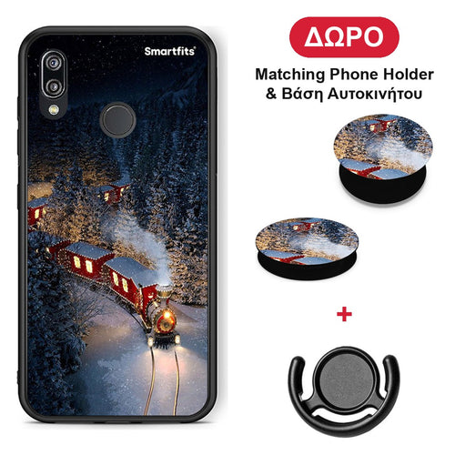 Xmas Train - Huawei P20 Lite θήκη + Δώρο Phone Holder & Βάση Αυτοκινήτου