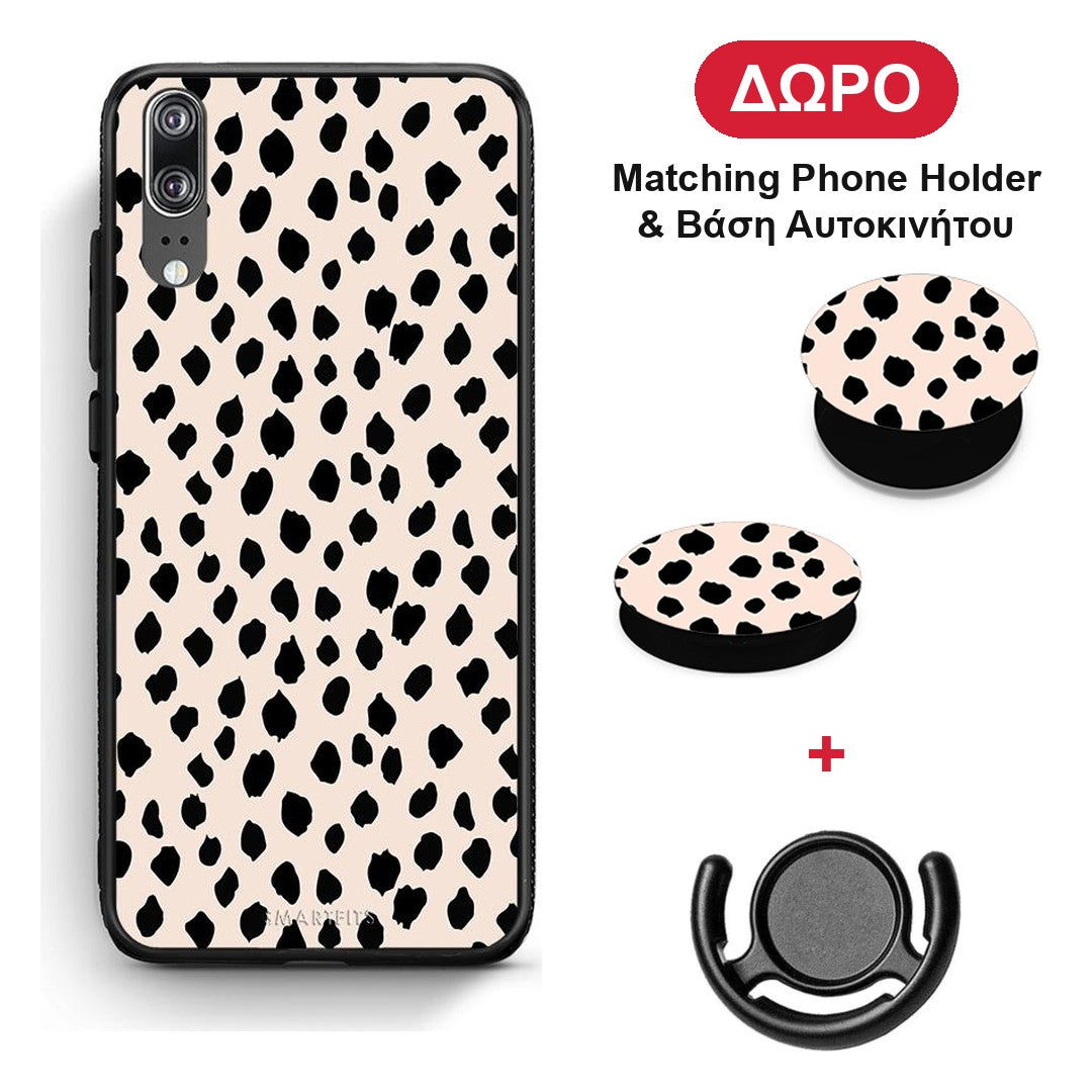 New Polka Dots - Huawei P20 θήκη + Δώρο Phone Holder & Βάση Αυτοκινήτου