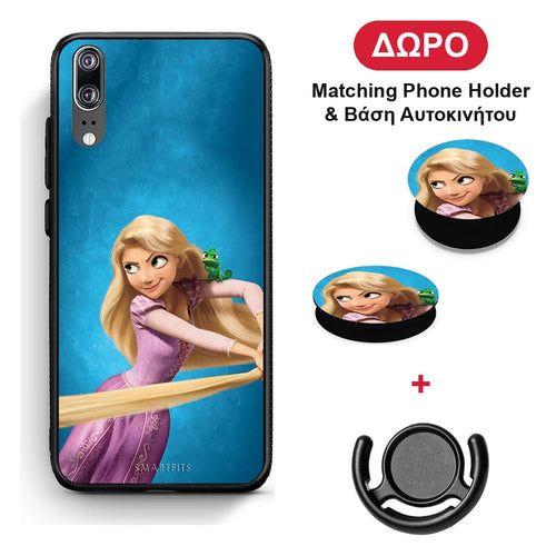 Tangled 2 - Huawei P20 θήκη + Δώρο Phone Holder & Βάση Αυτοκινήτου