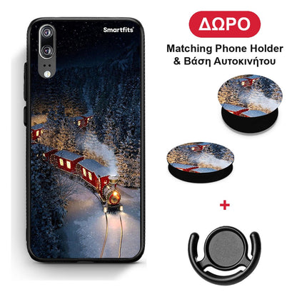 Xmas Train - Huawei P20 θήκη + Δώρο Phone Holder & Βάση Αυτοκινήτου
