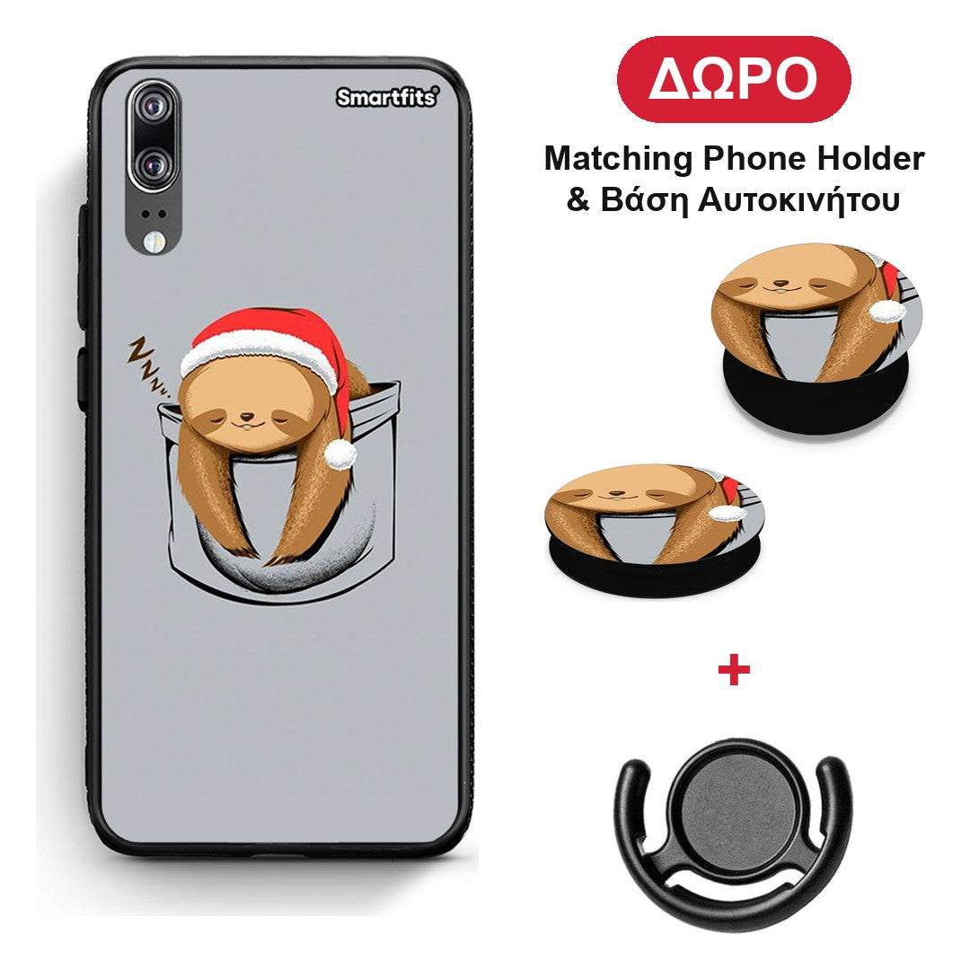 Xmas Zzzz - Huawei P20 θήκη + Δώρο Phone Holder & Βάση Αυτοκινήτου