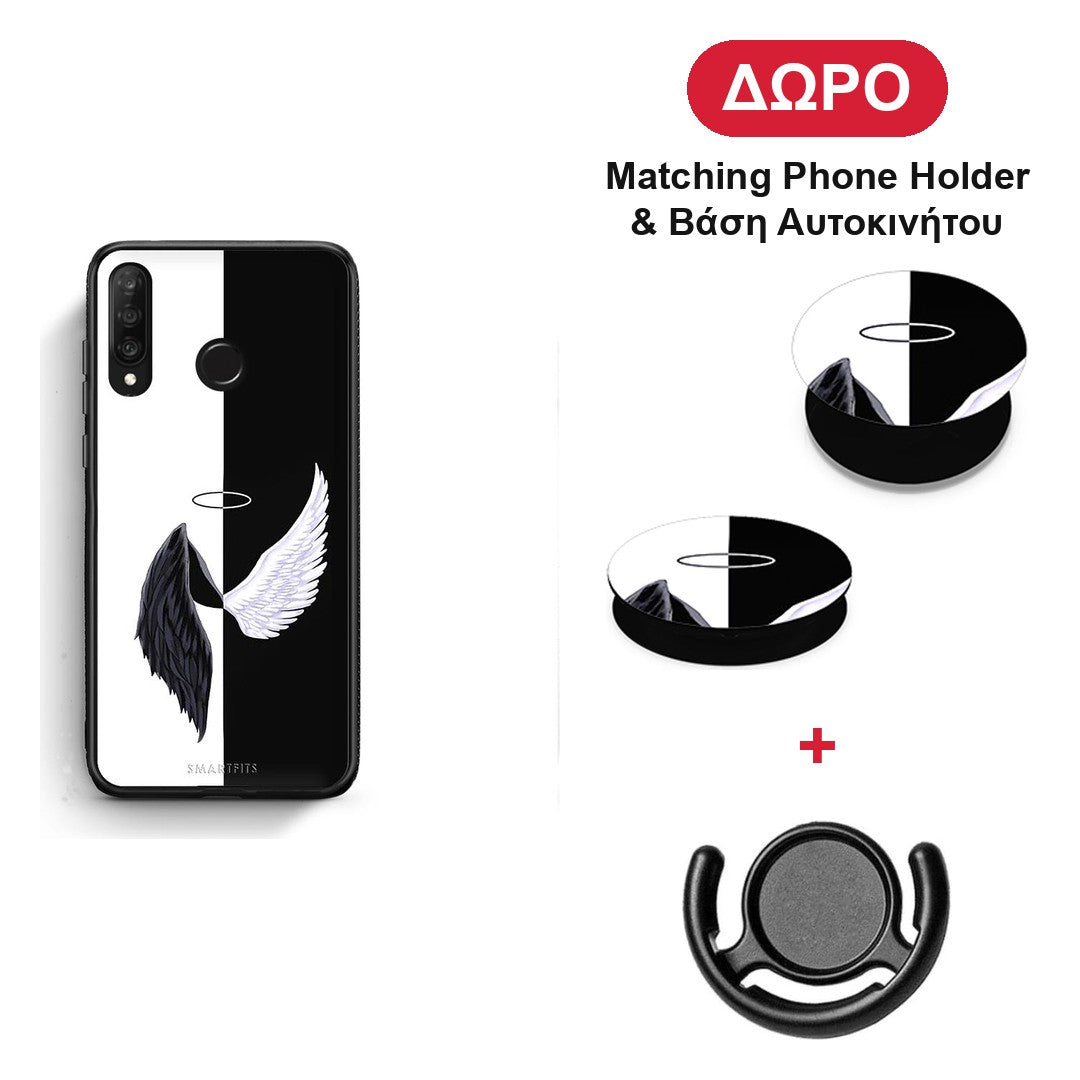 Angels Demons - Huawei P30 Lite θήκη + Δώρο Phone Holder & Βάση Αυτοκινήτου