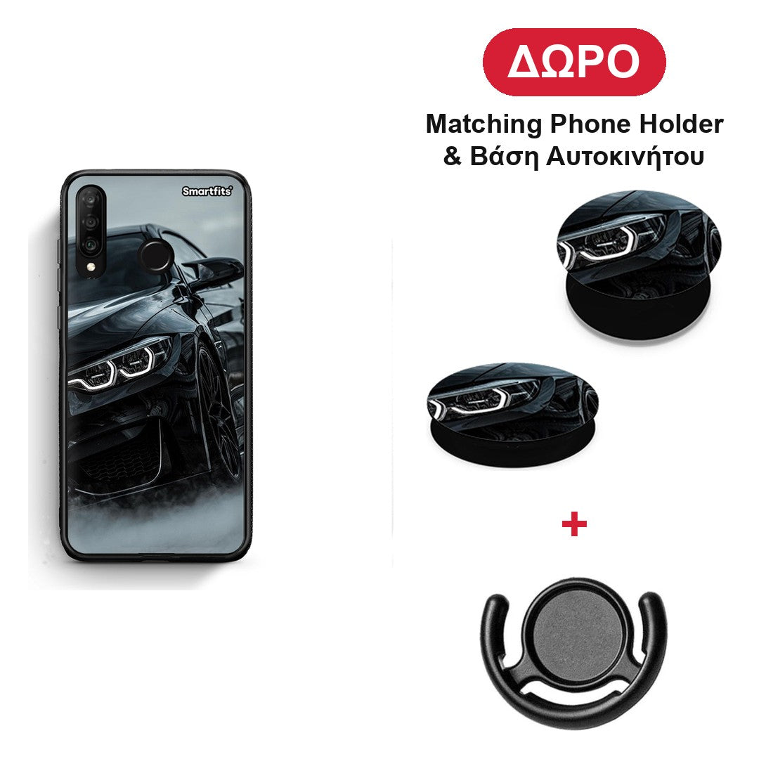 Black BMW - Huawei P30 Lite θήκη + Δώρο Phone Holder & Βάση Αυτοκινήτου