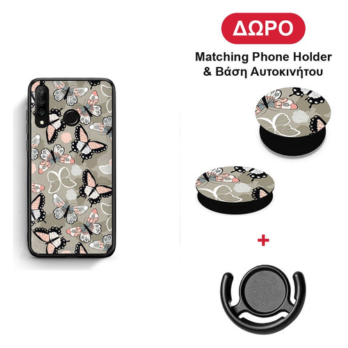 Boho Butterflies - Huawei P30 Lite θήκη + Δώρο Phone Holder & Βάση Αυτοκινήτου