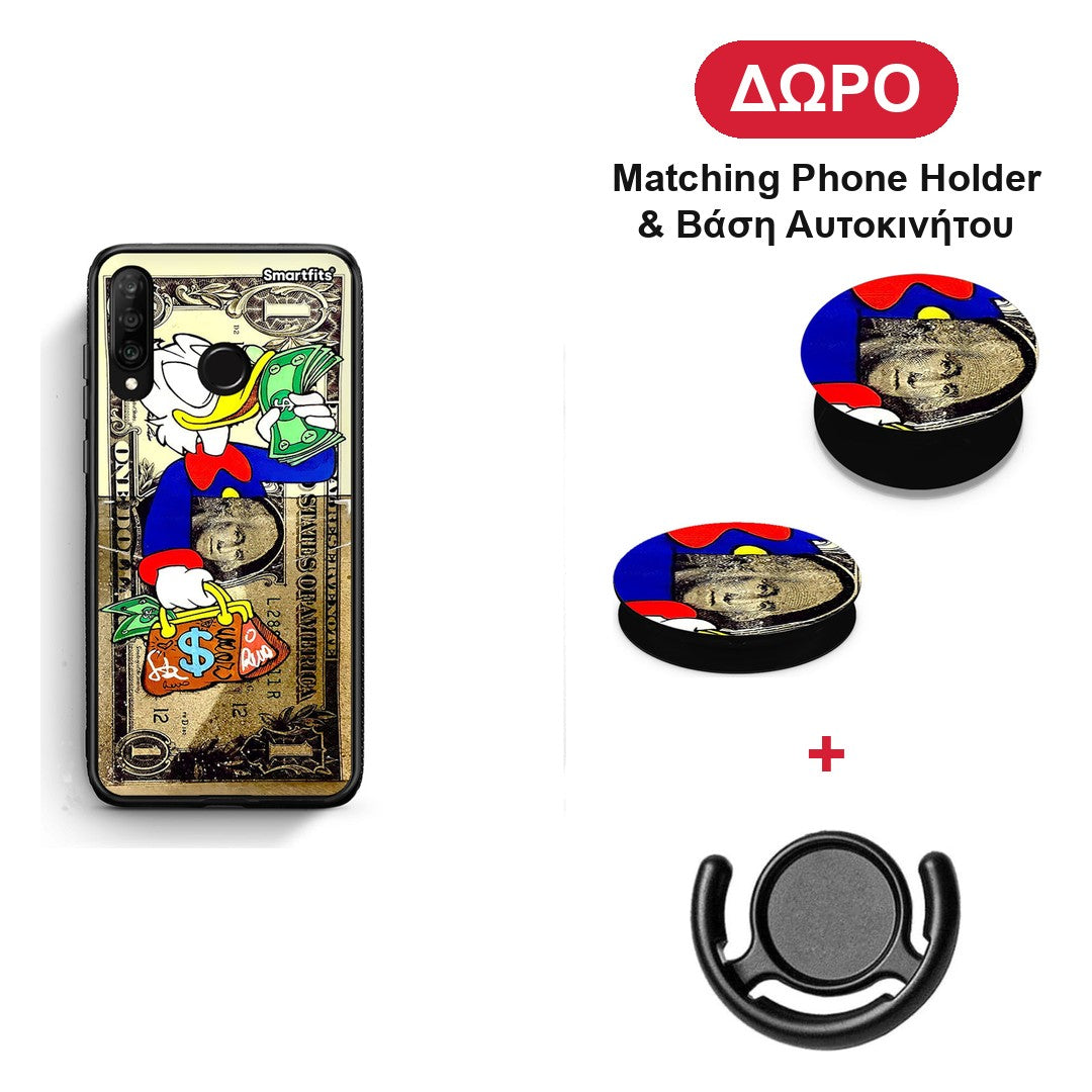 Duck Money - Huawei P30 Lite θήκη + Δώρο Phone Holder & Βάση Αυτοκινήτου