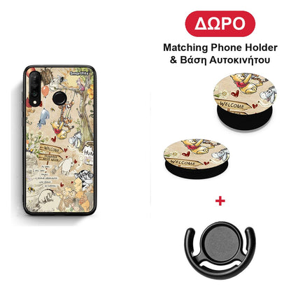Happy Friends - Huawei P30 Lite θήκη + Δώρο Phone Holder & Βάση Αυτοκινήτου