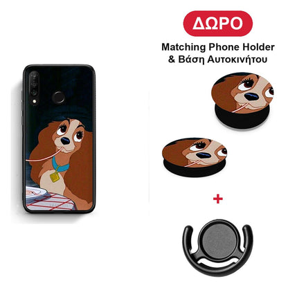 Lady And Tramp 2 - Huawei P30 Lite θήκη + Δώρο Phone Holder & Βάση Αυτοκινήτου