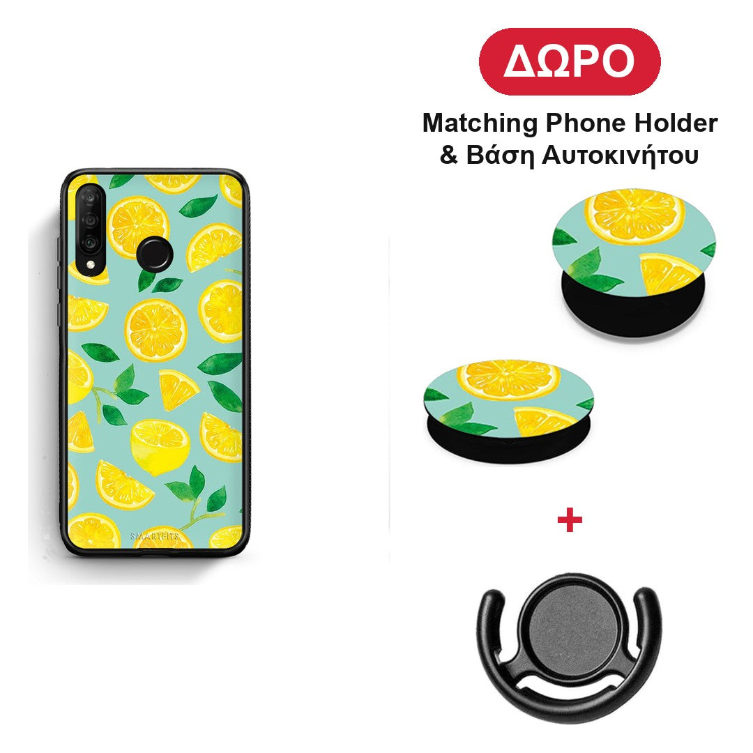 Lemons - Huawei P30 Lite θήκη + Δώρο Phone Holder & Βάση Αυτοκινήτου