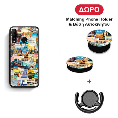 Live To Travel - Huawei P30 Lite θήκη + Δώρο Phone Holder & Βάση Αυτοκινήτου