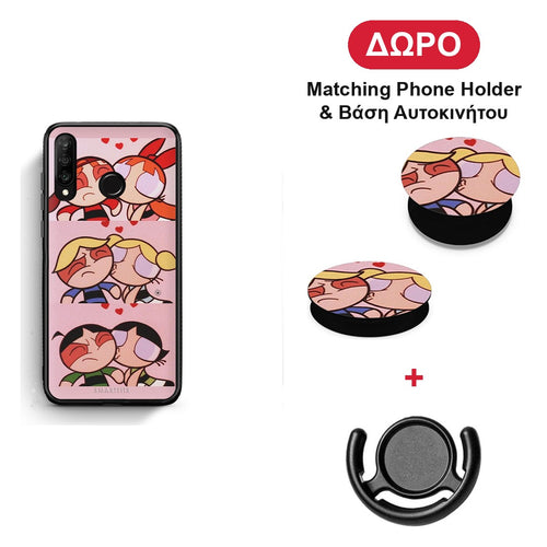 Puff Love - Huawei P30 Lite θήκη + Δώρο Phone Holder & Βάση Αυτοκινήτου