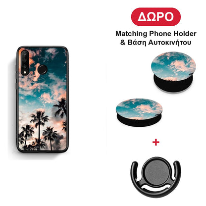 Summer Sky - Huawei P30 Lite θήκη + Δώρο Phone Holder & Βάση Αυτοκινήτου