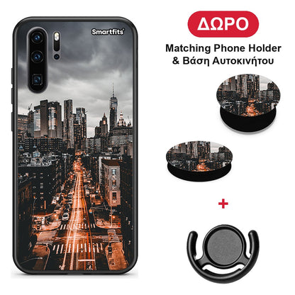 City Lights - Huawei P30 Pro θήκη + Δώρο Phone Holder & Βάση Αυτοκινήτου