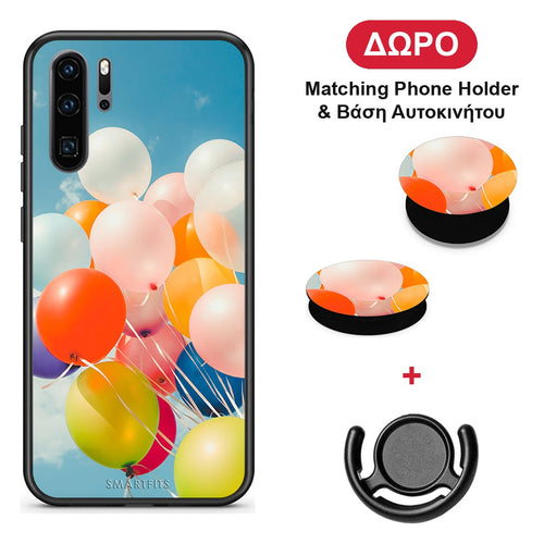 Colorful Balloons - Huawei P30 Pro θήκη + Δώρο Phone Holder & Βάση Αυτοκινήτου