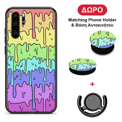 Melting Rainbow - Huawei P30 Pro θήκη + Δώρο Phone Holder & Βάση Αυτοκινήτου