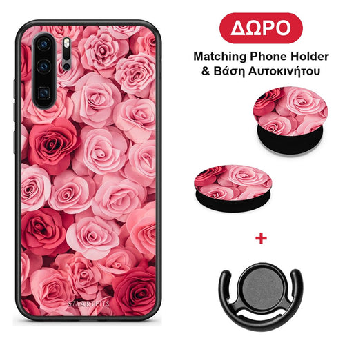 Valentine RoseGarden - Huawei P30 Pro θήκη + Δώρο Phone Holder & Βάση Αυτοκινήτου