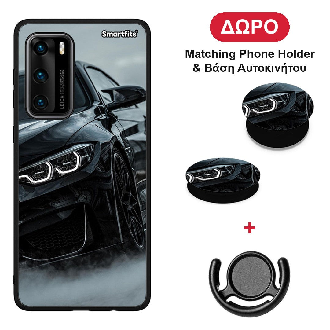 Black BMW - Huawei P40 θήκη + Δώρο Phone Holder & Βάση Αυτοκινήτου