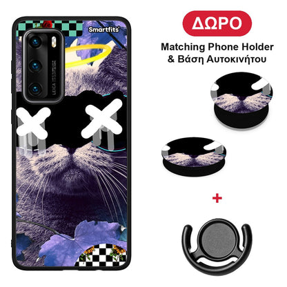Cat Collage - Huawei P40 θήκη + Δώρο Phone Holder & Βάση Αυτοκινήτου