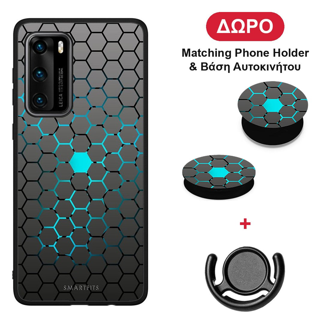 Geometric Hexagonal - Huawei P40 θήκη + Δώρο Phone Holder & Βάση Αυτοκινήτου