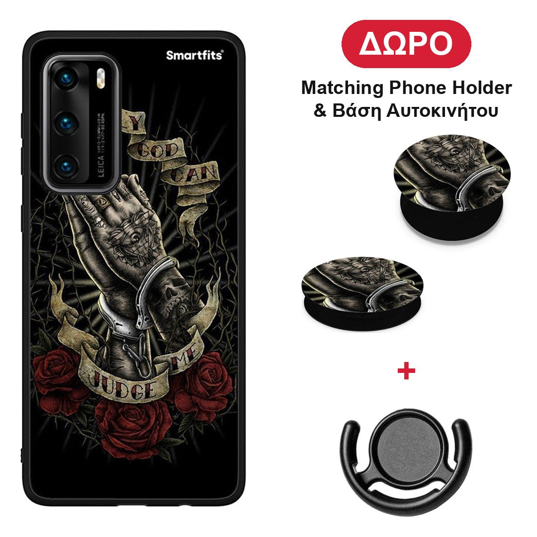 Judge By God - Huawei P40 θήκη + Δώρο Phone Holder & Βάση Αυτοκινήτου