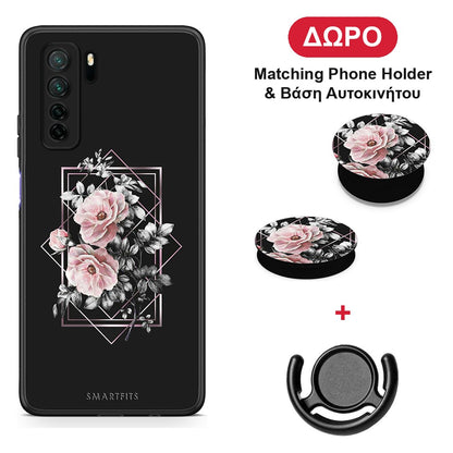 Flower Frame - Huawei P40 Lite 5G θήκη + Δώρο Phone Holder & Βάση Αυτοκινήτου