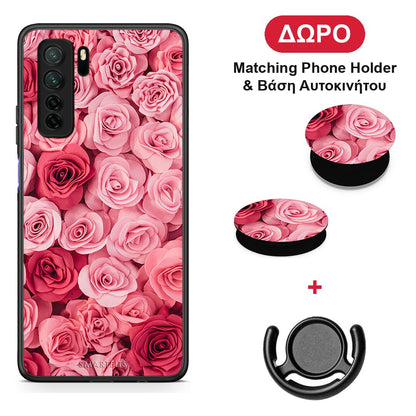Valentine RoseGarden - Huawei P40 Lite 5G θήκη + Δώρο Phone Holder & Βάση Αυτοκινήτου