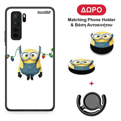 Xmas Minion Lights - Huawei P40 Lite 5G θήκη + Δώρο Phone Holder & Βάση Αυτοκινήτου