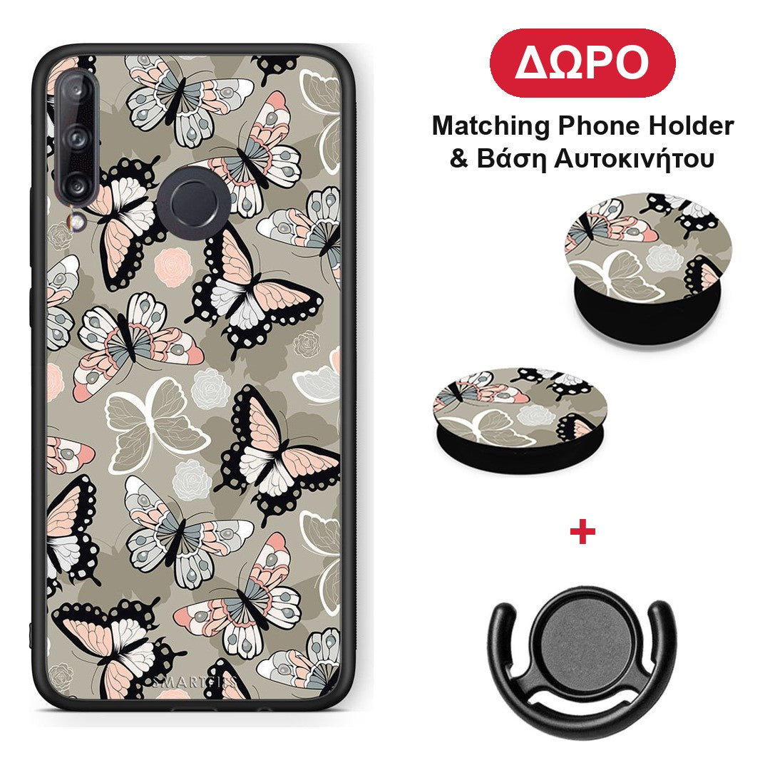 Boho Butterflies - Huawei P40 Lite E θήκη + Δώρο Phone Holder & Βάση Αυτοκινήτου