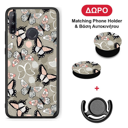 Boho Butterflies - Huawei P40 Lite E θήκη + Δώρο Phone Holder & Βάση Αυτοκινήτου