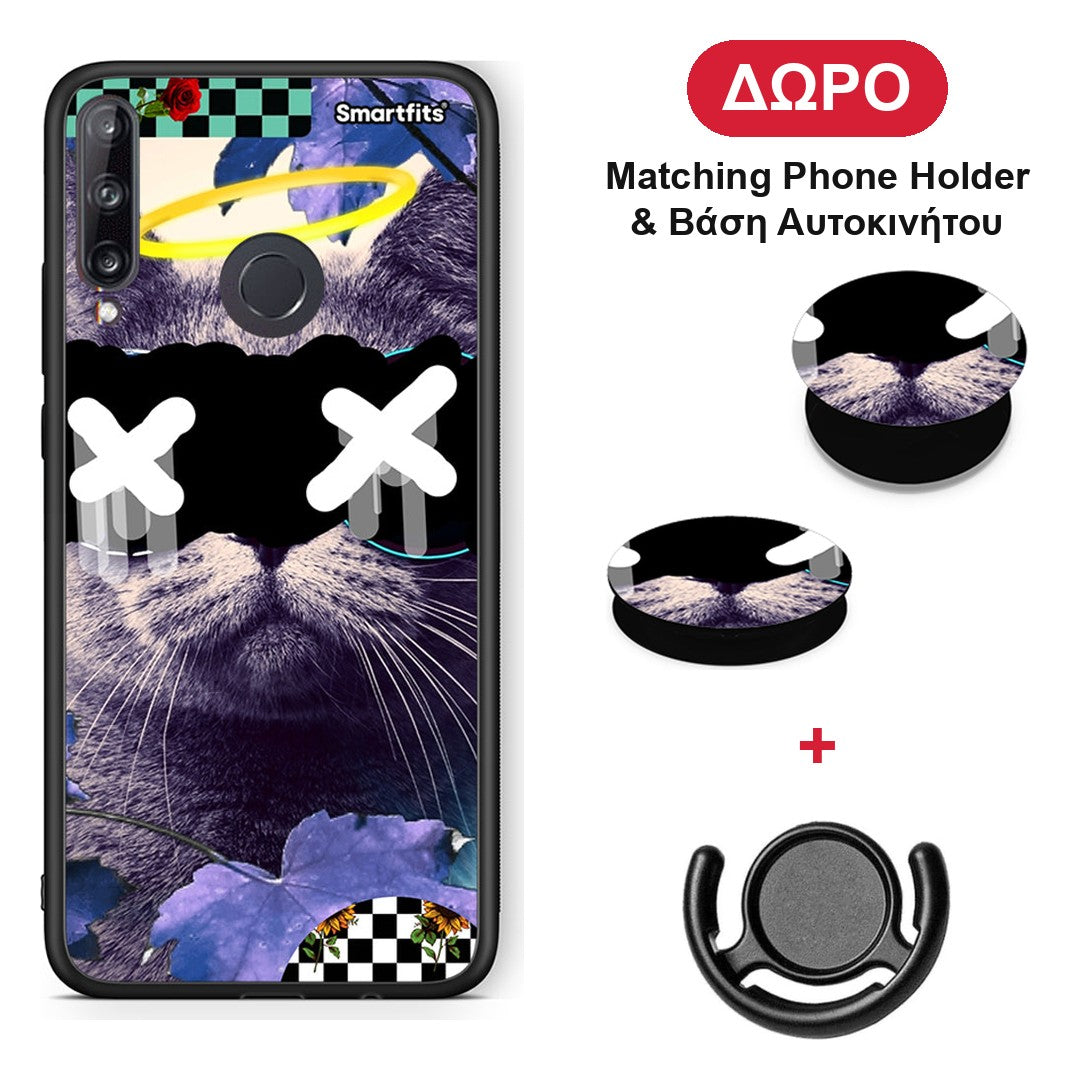 Cat Collage - Huawei P40 Lite E θήκη + Δώρο Phone Holder & Βάση Αυτοκινήτου