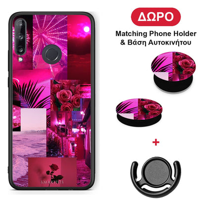 Collage Red Roses - Huawei P40 Lite E θήκη + Δώρο Phone Holder & Βάση Αυτοκινήτου