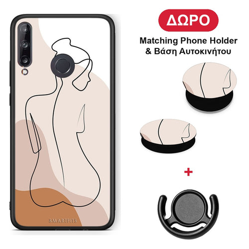 LineArt Woman - Huawei P40 Lite E θήκη + Δώρο Phone Holder & Βάση Αυτοκινήτου